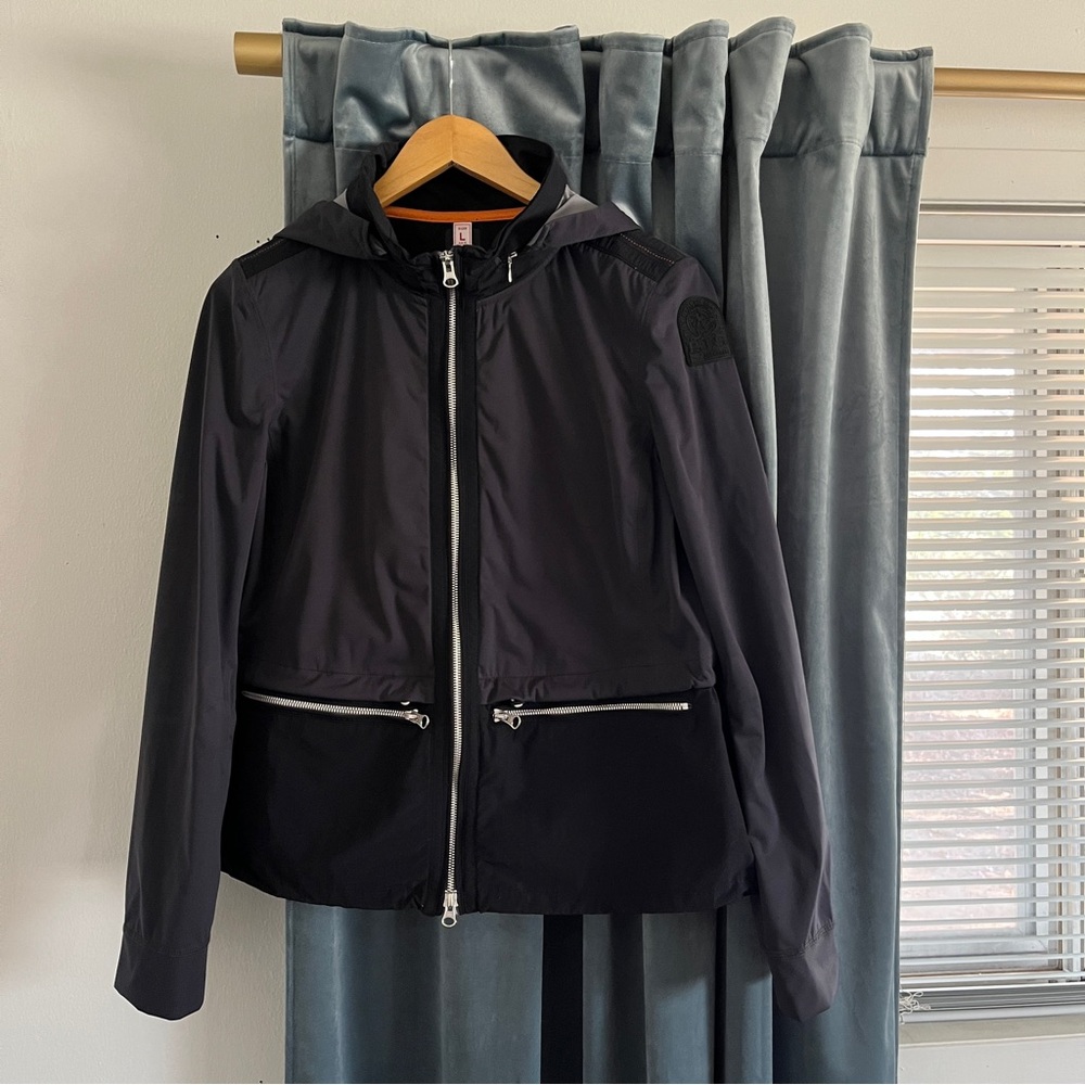 EUC Parajumpers Kegen Women’s Sz L Black Windbreaker Hooded Light Jacket